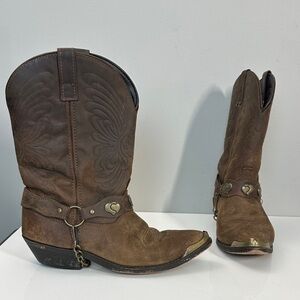 Masterson Women’s J Toe Western Leather Cowgirl Harness Hearts Size 10W